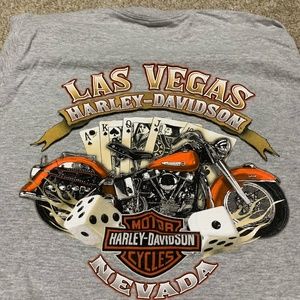 Las Vegas Harley T-Shirt, Gray, Mens, Size Medium
